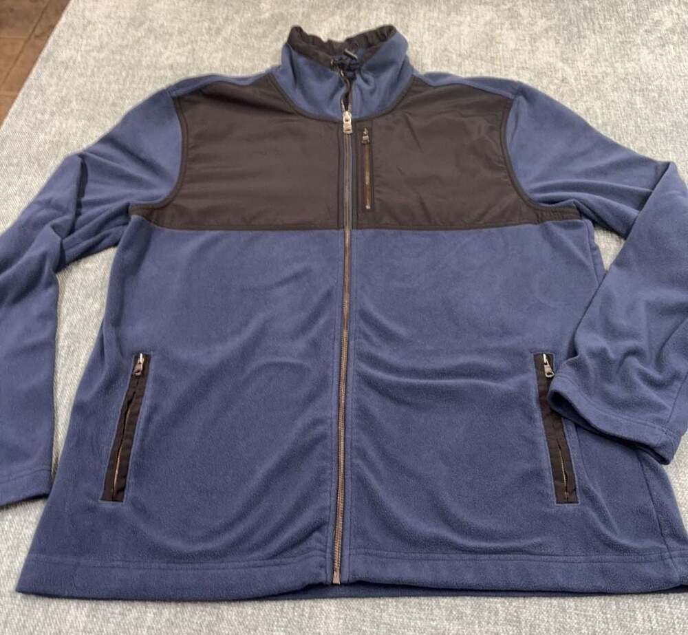 Banana Republic Full Zip Fleece Jacket Blue Men's XL